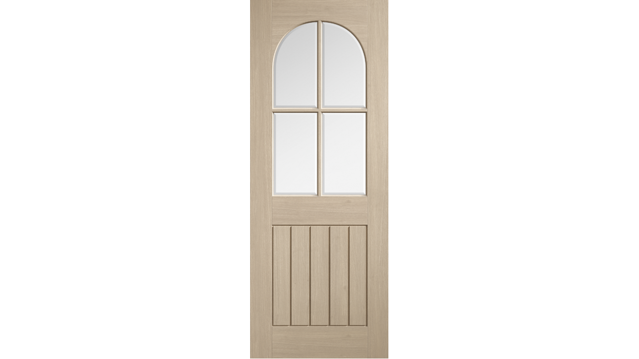 Mexicano Arched Square Top Glazed Pre-finished Blonde Oak Doors