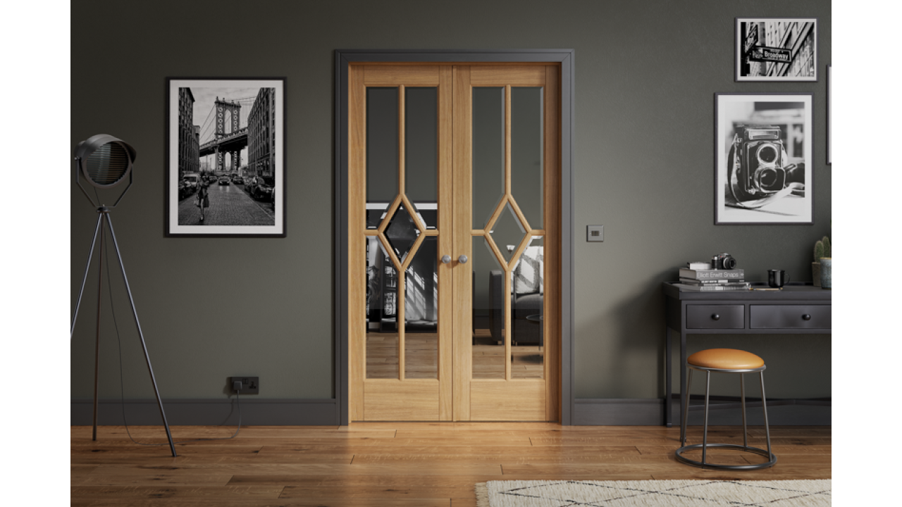 LPD Reims Oak W4 French Door Pairs With Frame