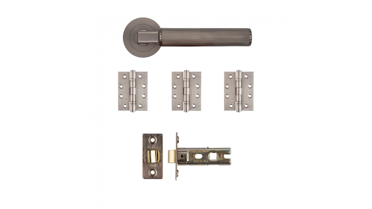 Deanta Delphi Latch Kit Matt Satin Black Nickel