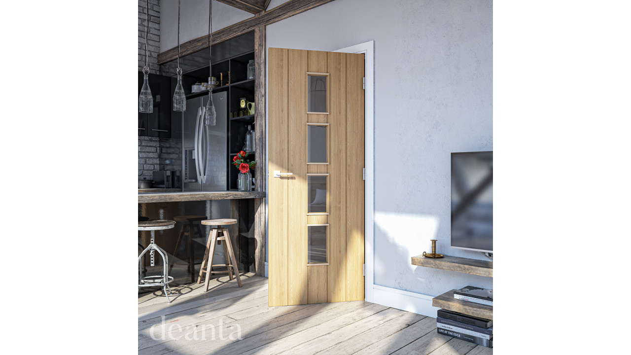 Deanta Galway Unfinished Oak Glazed FD30 FSC