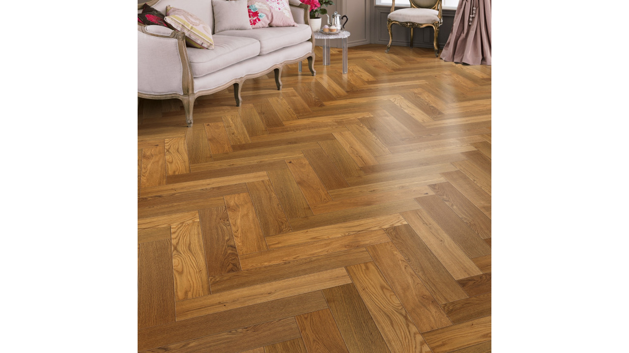 Elka Honey Smoked Oak Herringbone Parquet