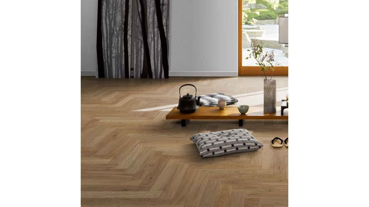 Parador Trendtime 3 Oak Cream Wood Herringbone Parquet