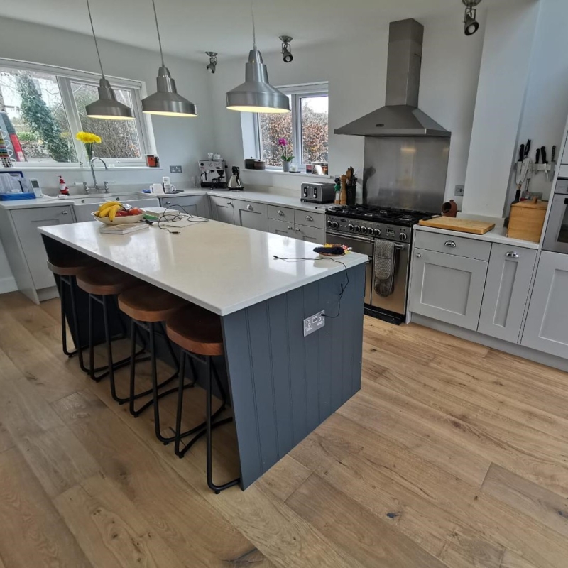 Clearance Kahrs Oak Cemento Hand-scraped Wood Flooring 20.16m² Left