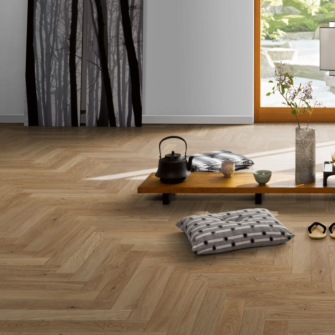 Parador Trendtime 3 Oak Cream Wood Herringbone Parquet