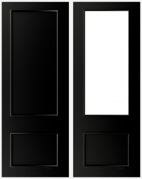 Deanta Sandringham Black Solid Panel And Bevelled Glass Doors