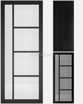 Deanta Black Brixton Solid Panel And Glazed Doors