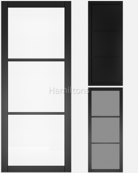 Deanta Black Camden Solid Panel And Glazed Doors