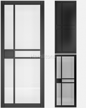 Deanta Black Dalston Solid Panel And Glazed Doors