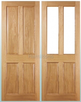 Deanta Oak Bury Solid Panel And Glazed Doors