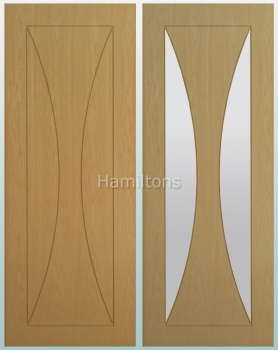 Deanta Oak Sorrento Solid Panel And Glazed Doors