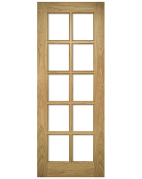 Deanta Oak Bristol Doors With Clear Bevelled Glass