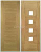 Deanta Oak Pamplona Solid Panel And Glazed Doors