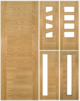 Deanta Oak Seville Solid Panel And Glazed Doors