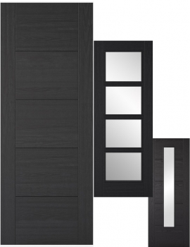 LPD Vancouver Charcoal Black Solid Panel And Glazed Doors