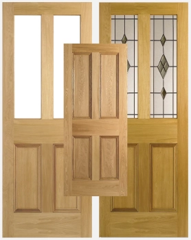 LPD Oak 4P Panel Doors And Malton Glazed Doors