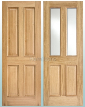 LPD Oak Regency 4 Panel and Richmond 2L RM2S Glazed Doors
