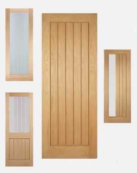 LPD Oak Original Mexicano Solid Panel And Glazed Doors