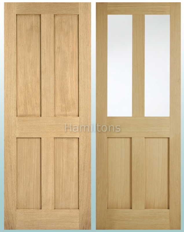 Lpd Oak London Shaker Panel And Glass Standard Doors And Fire