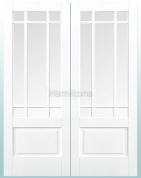 LPD White Downham Glazed Pairs Rebated French Doors Bevelled Glass