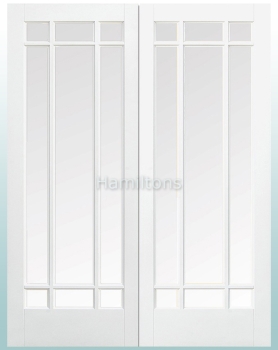 LPD Manhattan Glazed Pairs Rebated French Doors Bevelled Glass