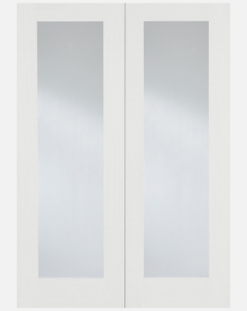 LPD White Pattern 20 Glazed Pairs Rebated French Doors