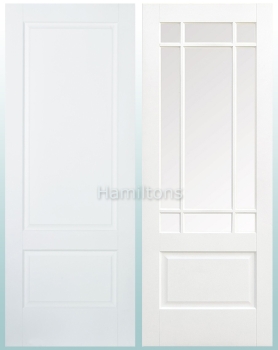 LPD Premium White Brooklyn Panelled And Downham Bevelled Glass Doors