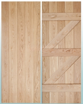 Woodland Prime Grade Solid Oak Butt and Bead Ledge and Brace Doors