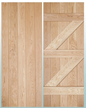 Woodland Prime Grade Solid Oak V Groove Ledge and Brace Doors