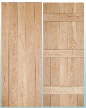 Woodland Prime Grade Solid Oak V Groove Ledge Doors