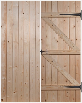 Woodland Solid Pine Butt and Bead Ledge and Brace Doors