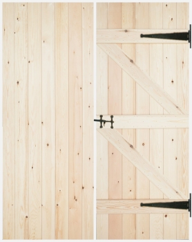 Woodland Solid Pine V Groove Ledge and Brace Doors