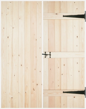 Woodland Solid Pine V Groove Ledge Doors