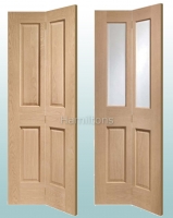 XL Joinery Oak Victorian Panel And Malton Bevelled Glass Bi-fold Doors