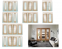 XL Joinery Easi Frame Room Divider Oak Pattern 10  With Clear Glass