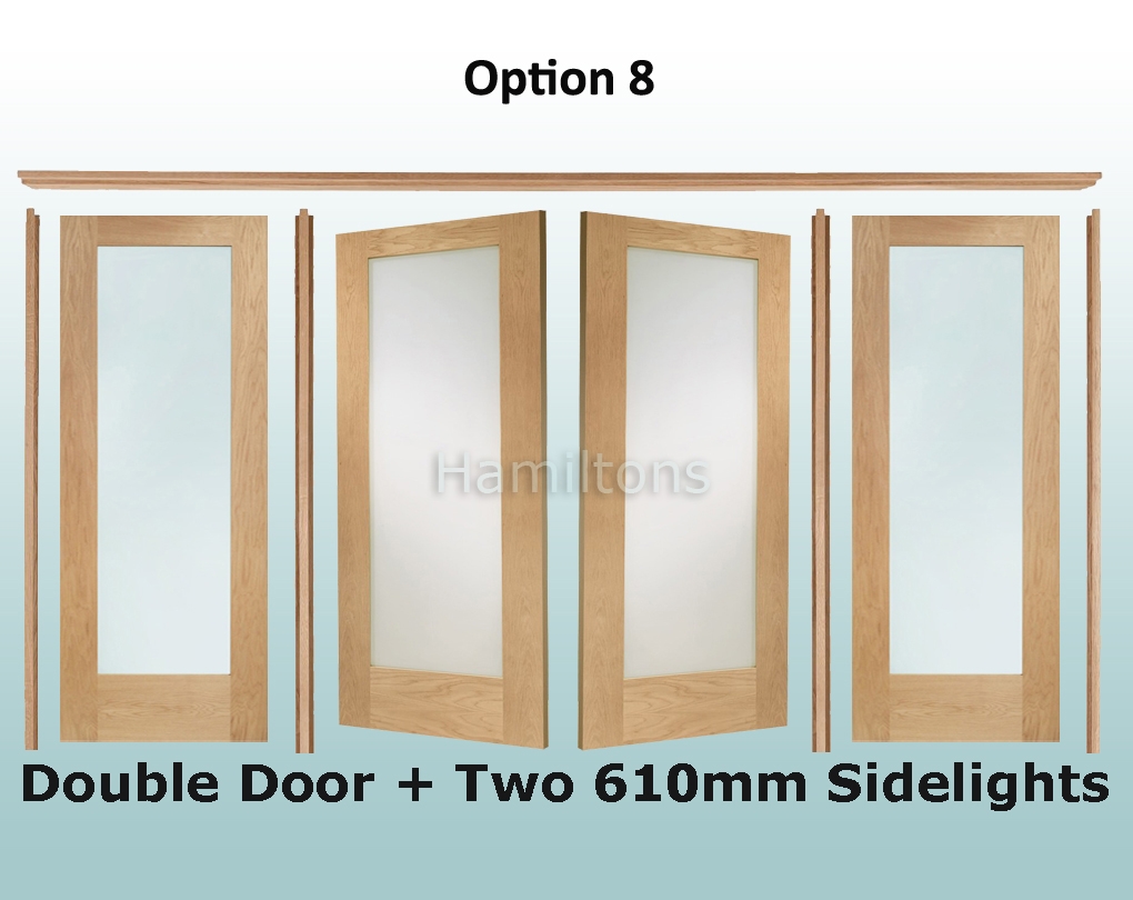 XL Joinery Easi Frame Room Divider Oak Pattern 10 With Clear Glass