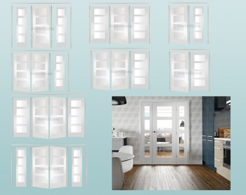 XL Joinery Easi Frame Room Divider White Shaker 4 Light Clear Glass