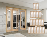 XL Joinery Freefold Oak Worcester Folding Doors Clear Glass
