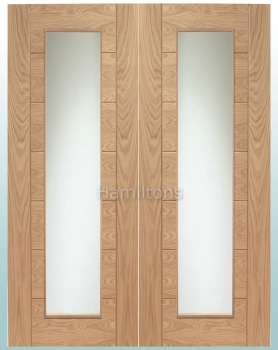 XL Joinery Oak Palermo Rebated Door Pairs With Clear Glass