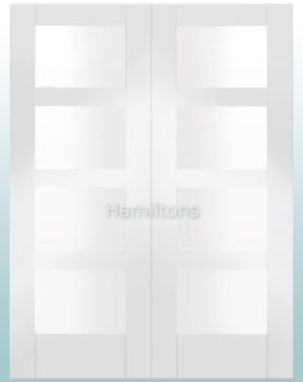 XL Joinery White Shaker 4 Light Rebated Door Pair