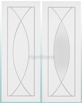 XL Joinery White Pesaro Solid Panel And Clear Glass Doors