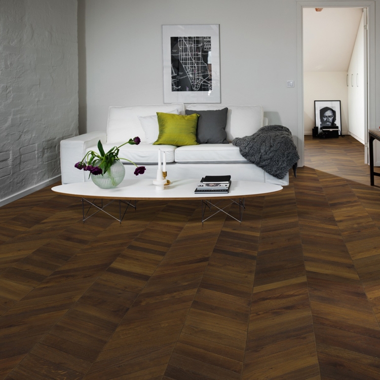 Kahrs Oak Chevron Dark Brown