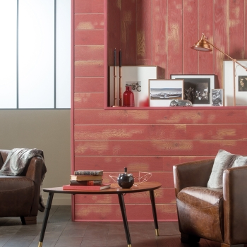 Panaget Bois Mural Cabane Red Oil Wall Panelling