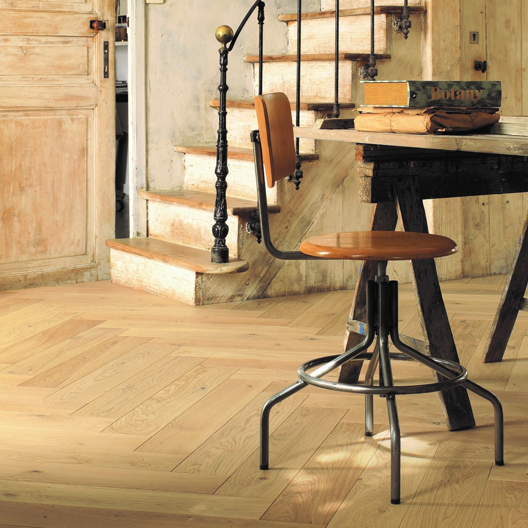 Woodland Authentic French Oak Driftwood Herringbone Parquet 139mm 