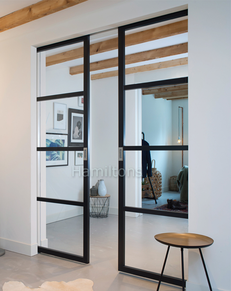 Slim Frame 50 Industrial 4l Single Double Pocket Doors Any Size