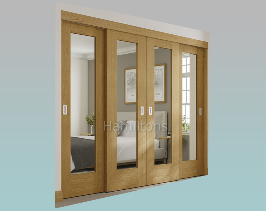 Xl Joinery Oak Pattern 10 Sliding Mirror Wardrobe Door System